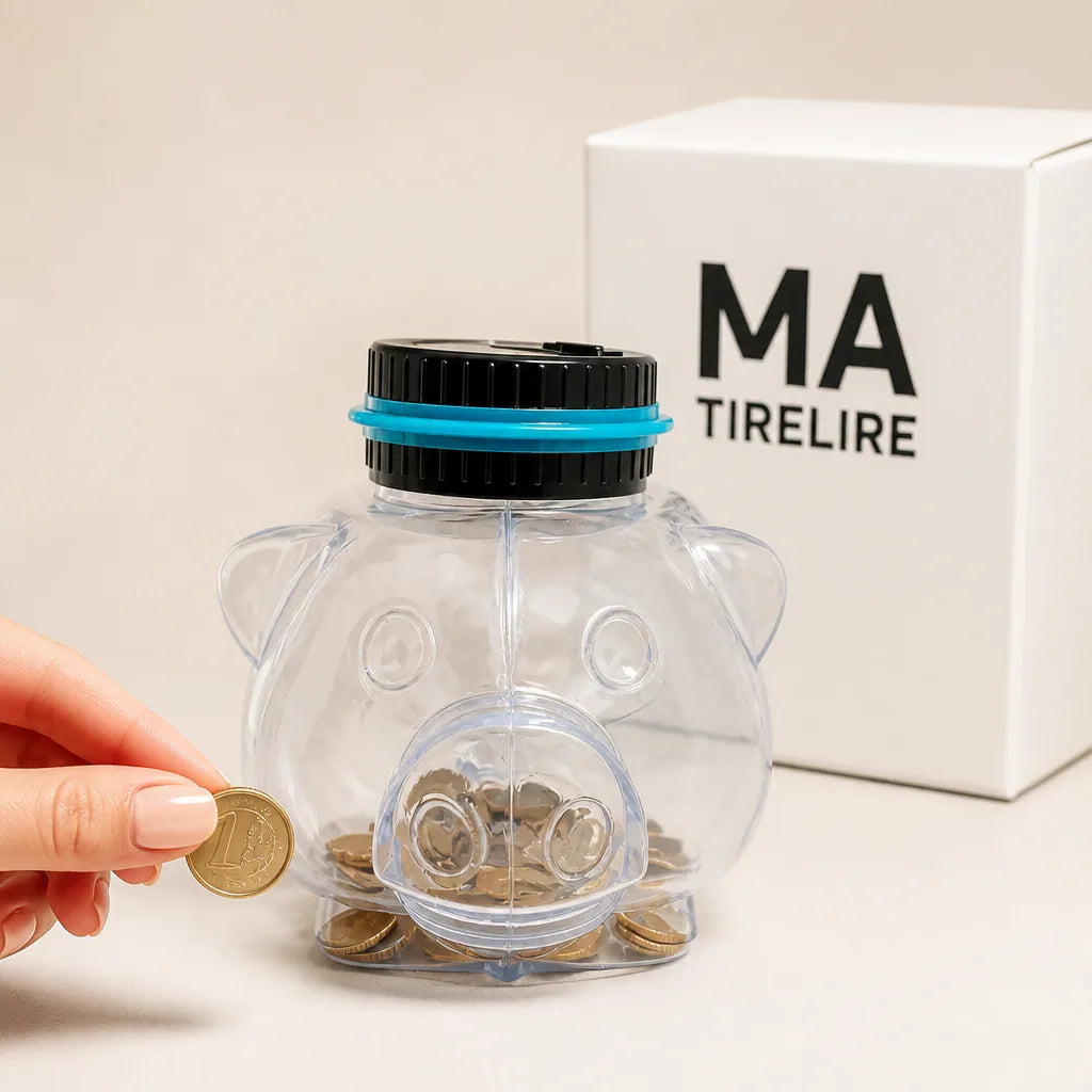 Grosse Tirelire Cochon Transparente