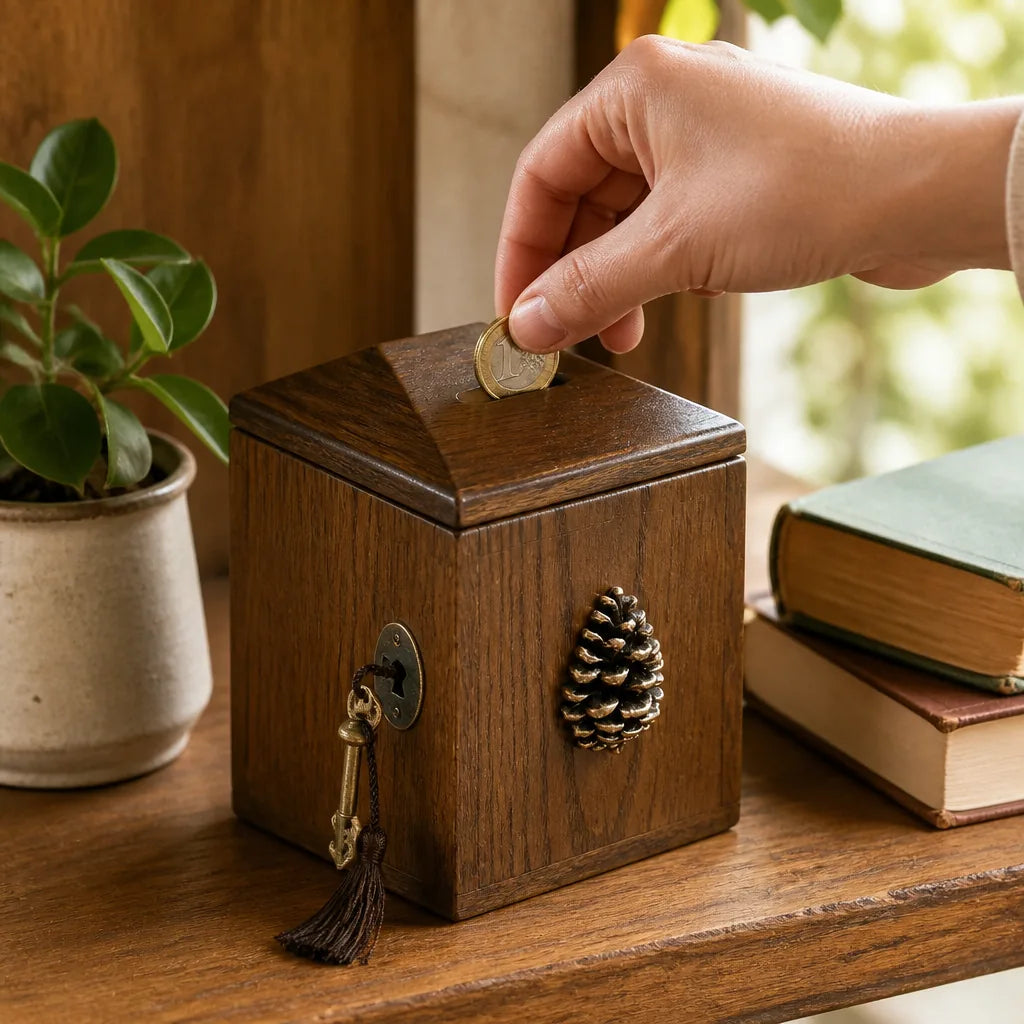 Tirelire Artisanale En Bois