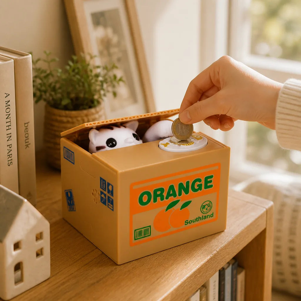 Tirelire Chat Carton