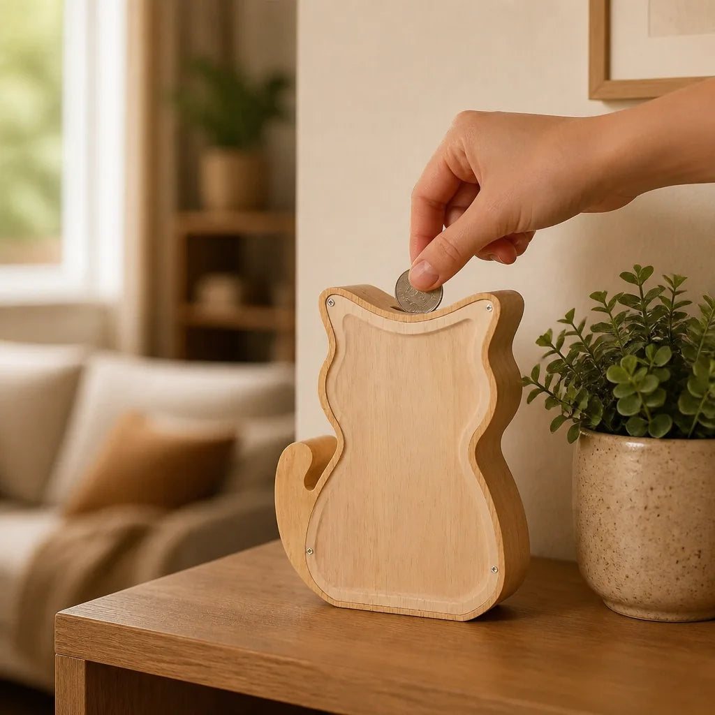 Tirelire Chat En Bois