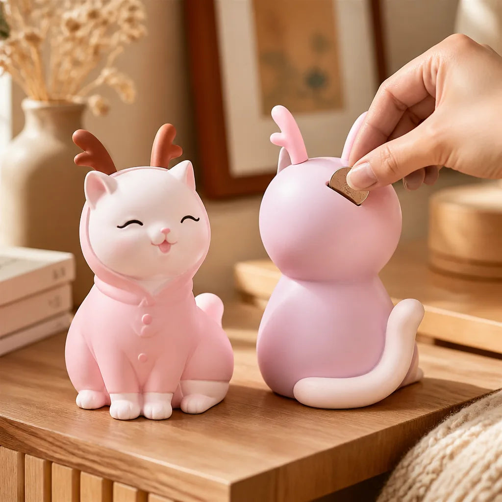 Tirelire Chat Rose