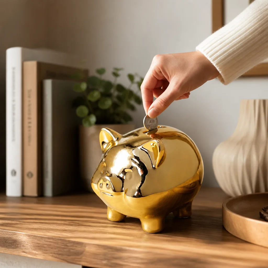 Tirelire Cochon En Or