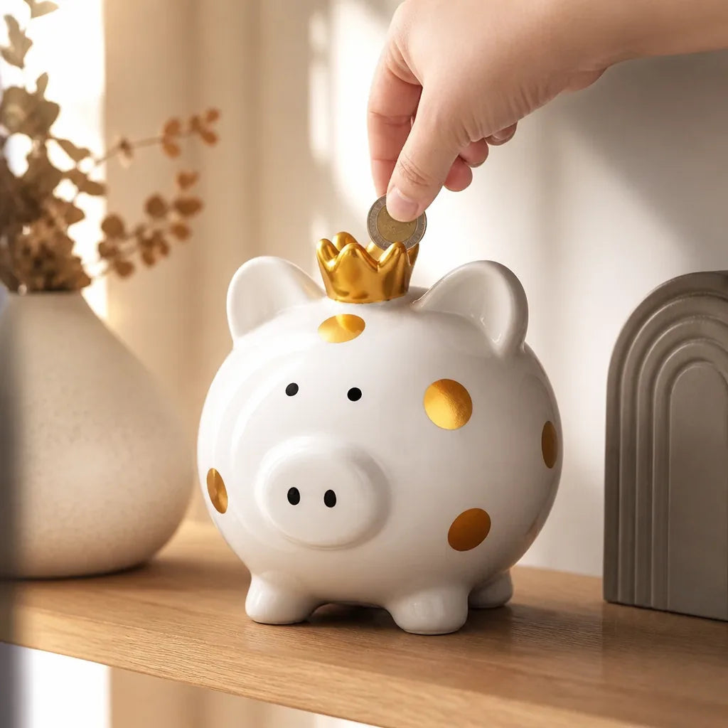 Tirelire Cochon En Porcelaine