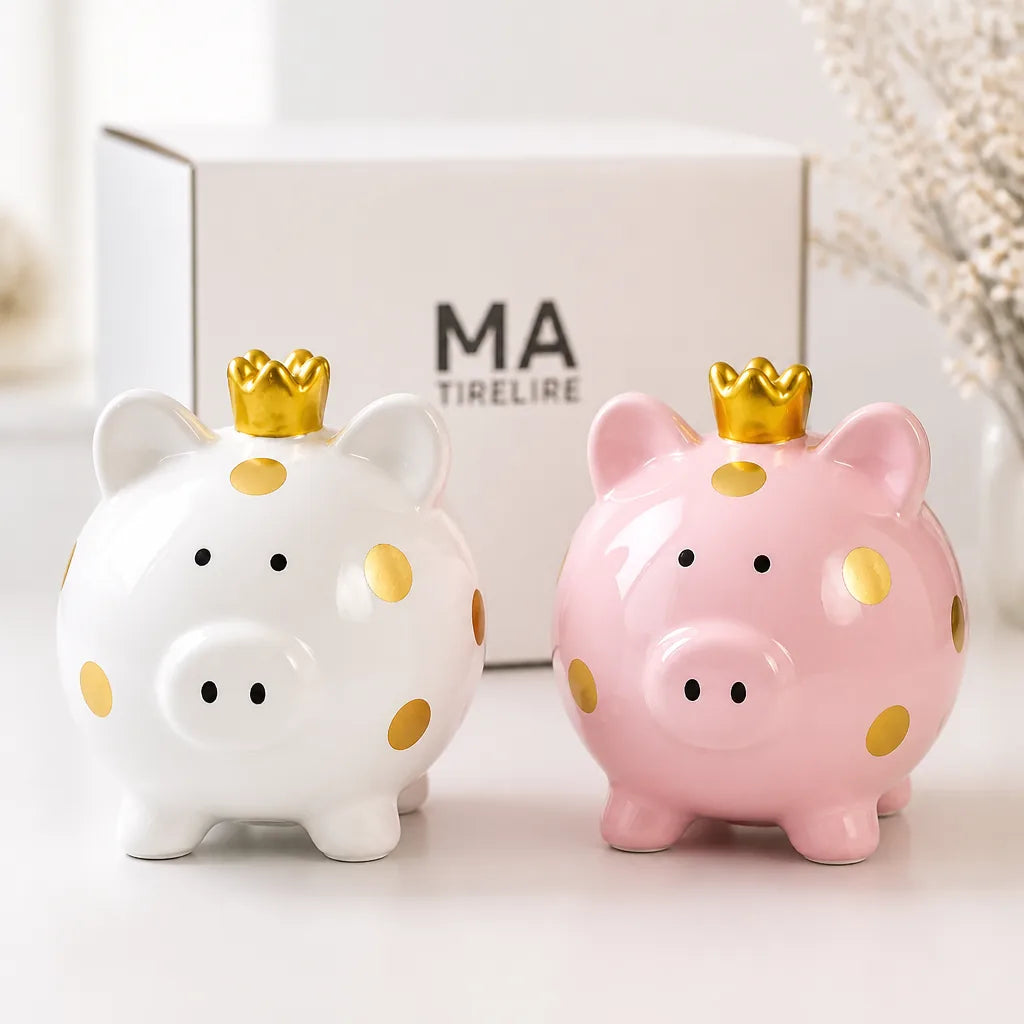 Tirelire Cochon En Porcelaine