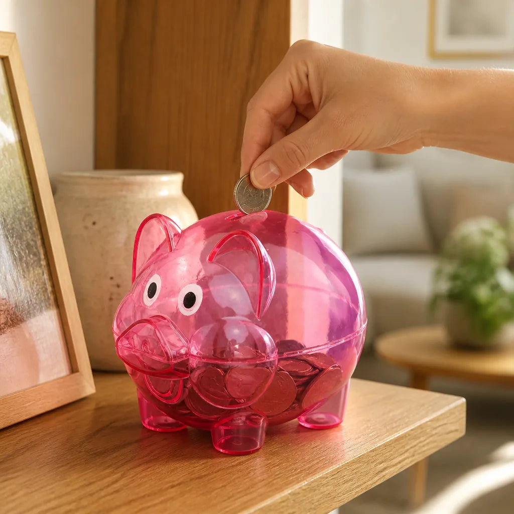 Tirelire Cochon Transparente
