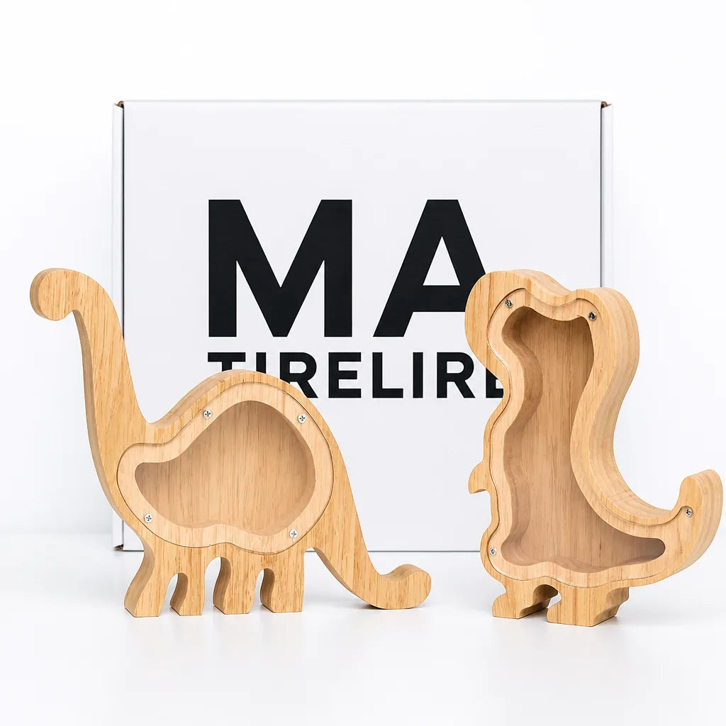 Tirelire Dinosaure Bois