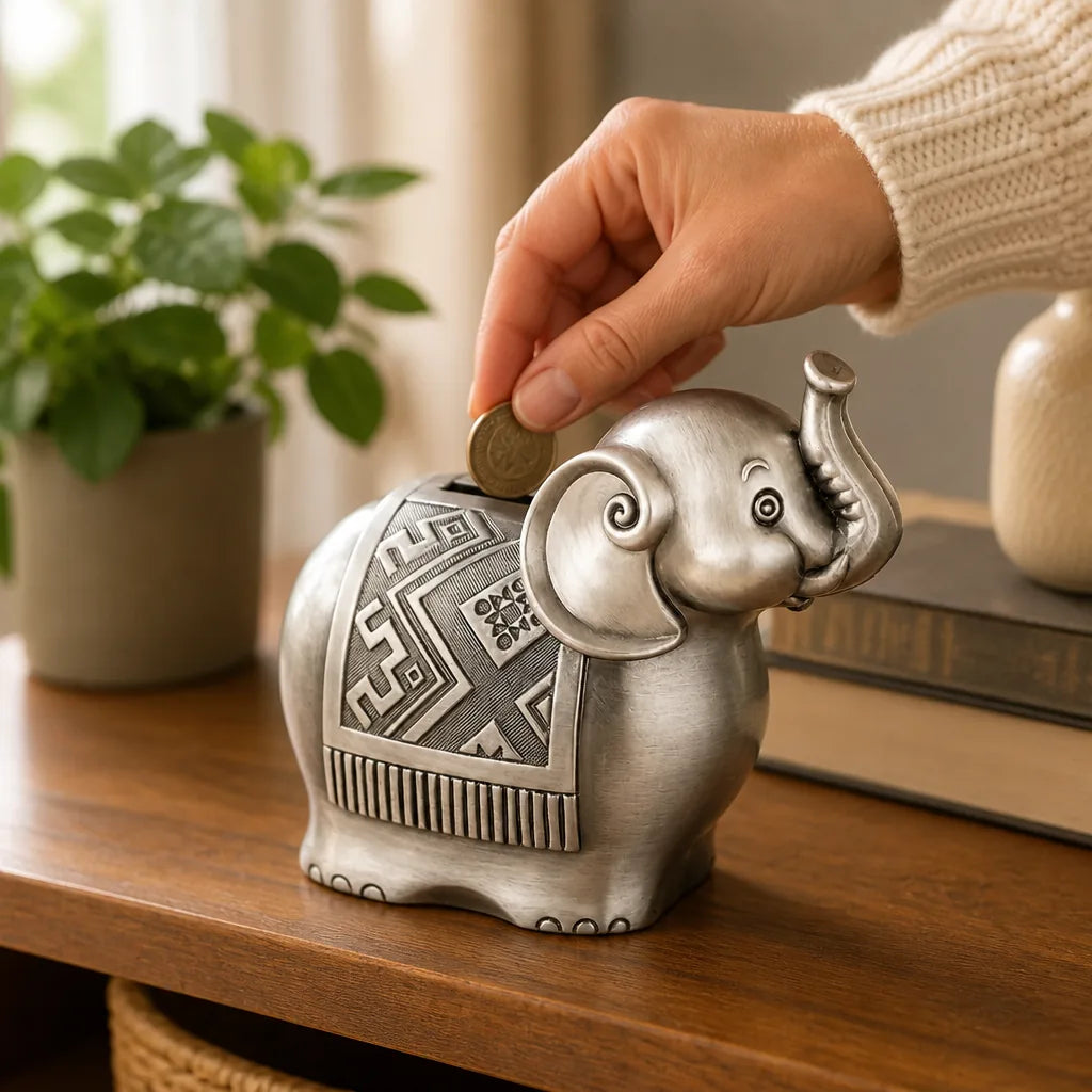 Tirelire Éléphant En Argent