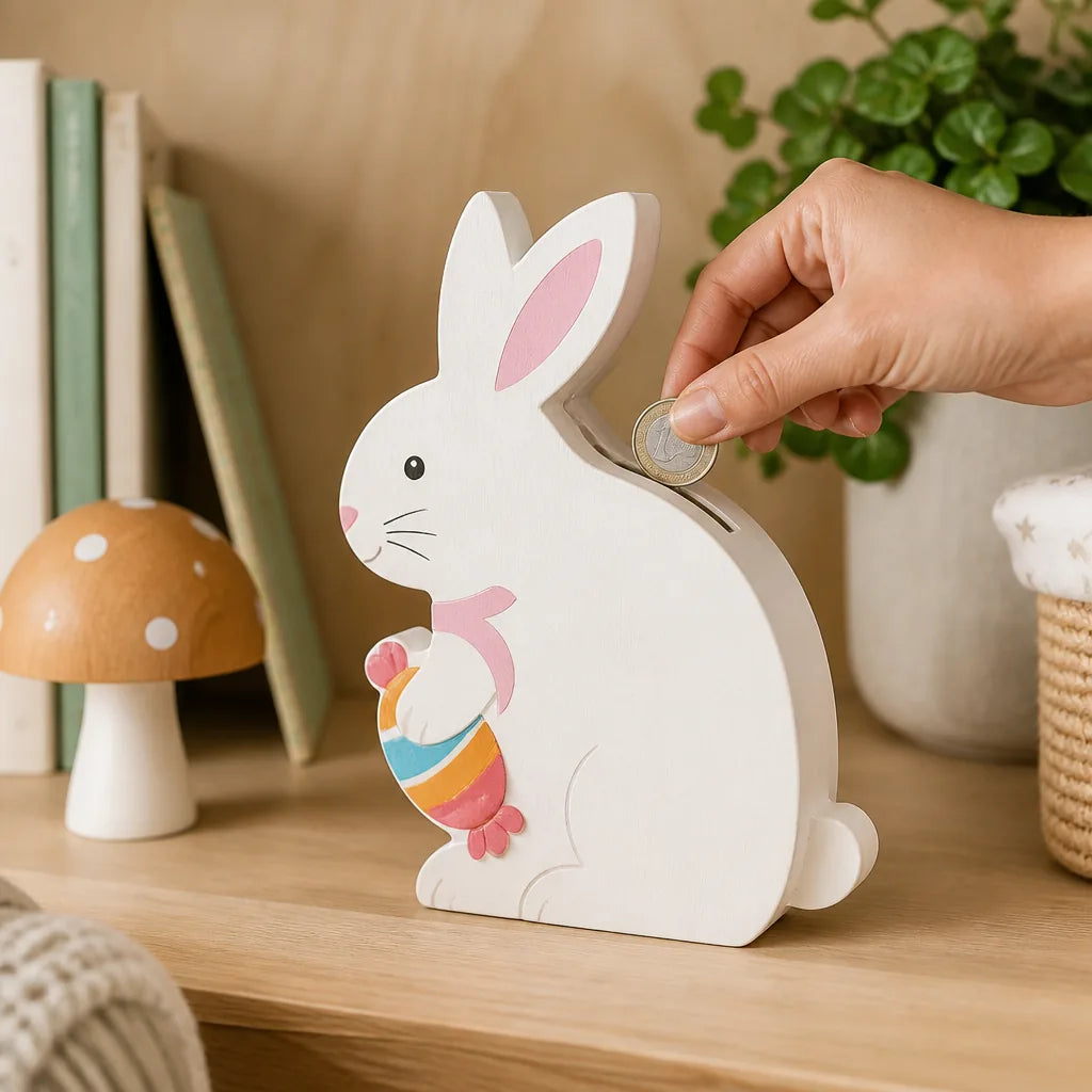 Tirelire Lapin Bois