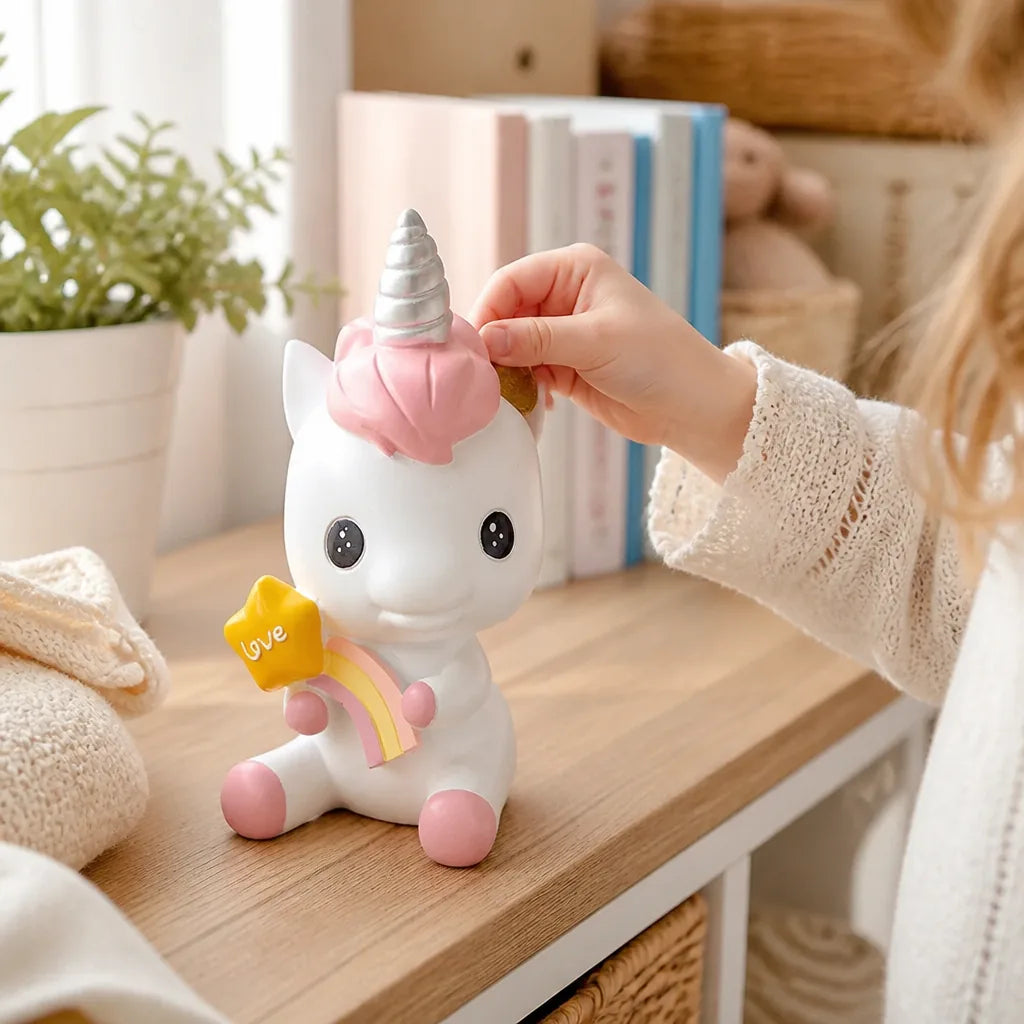 Tirelire Licorne Blanche
