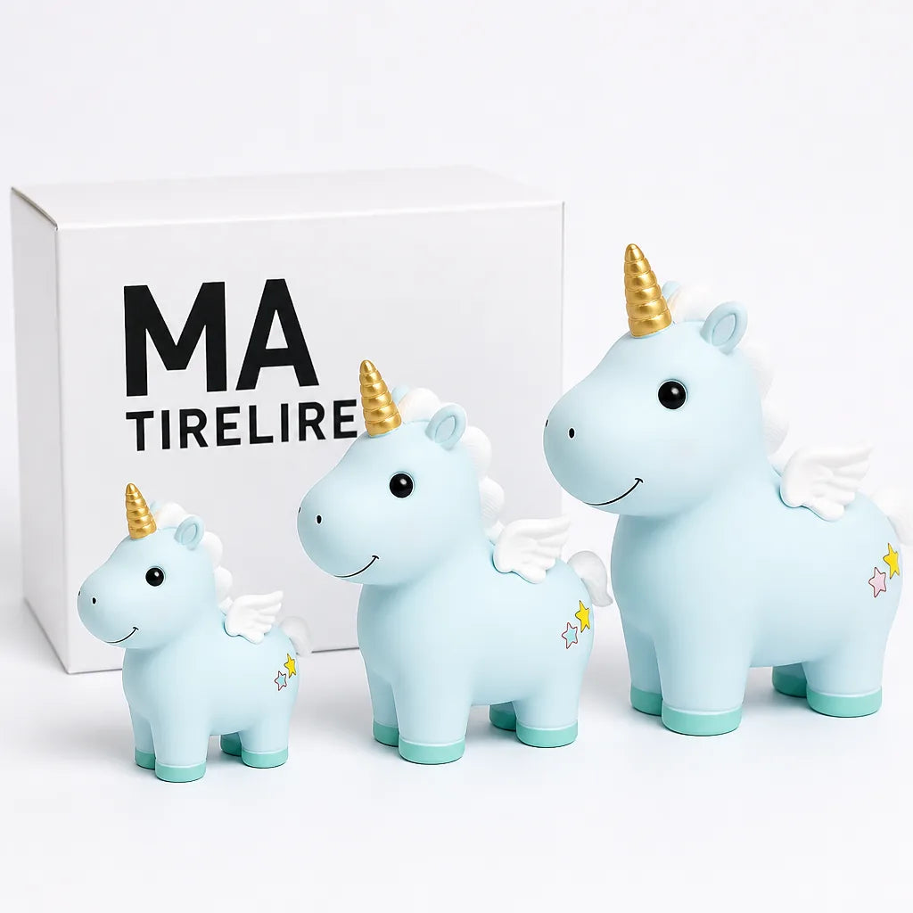 Tirelire Licorne Bleu