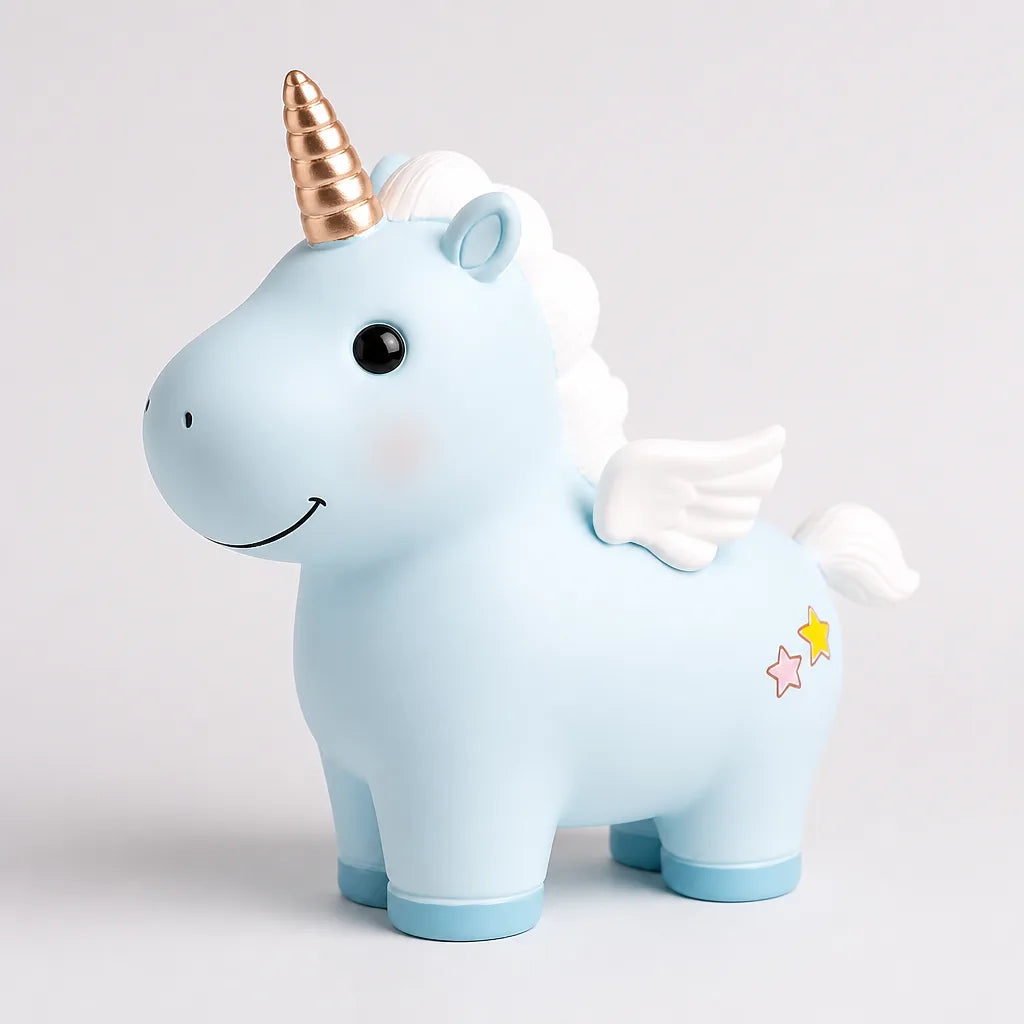 Tirelire Licorne Bleu