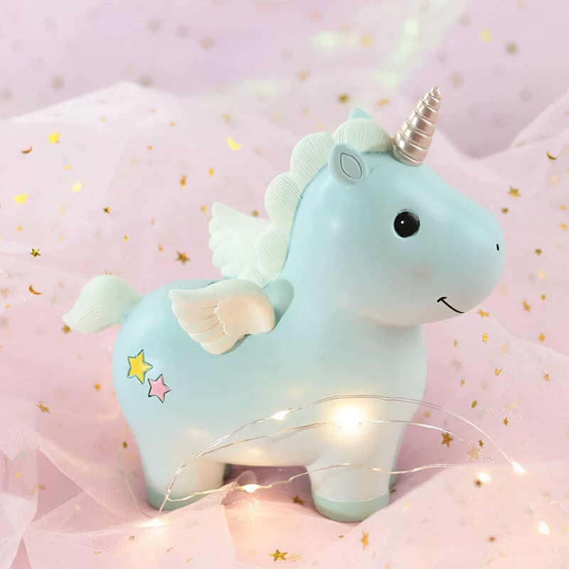 Tirelire Licorne Bleu