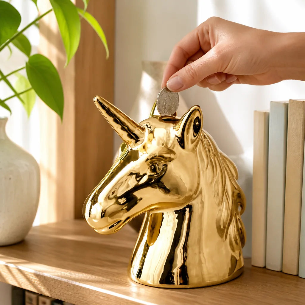 Tirelire Licorne Dorée