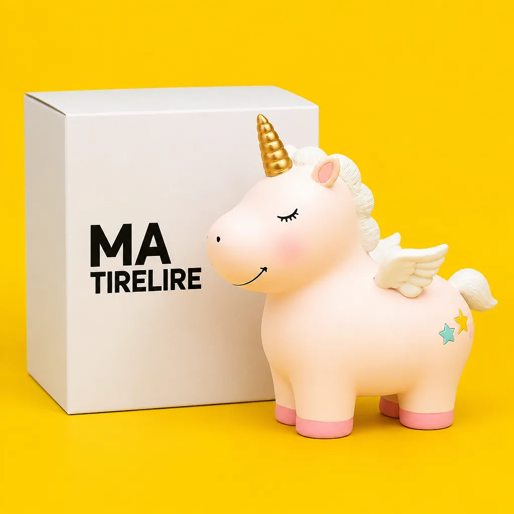 Tirelire Licorne Rose