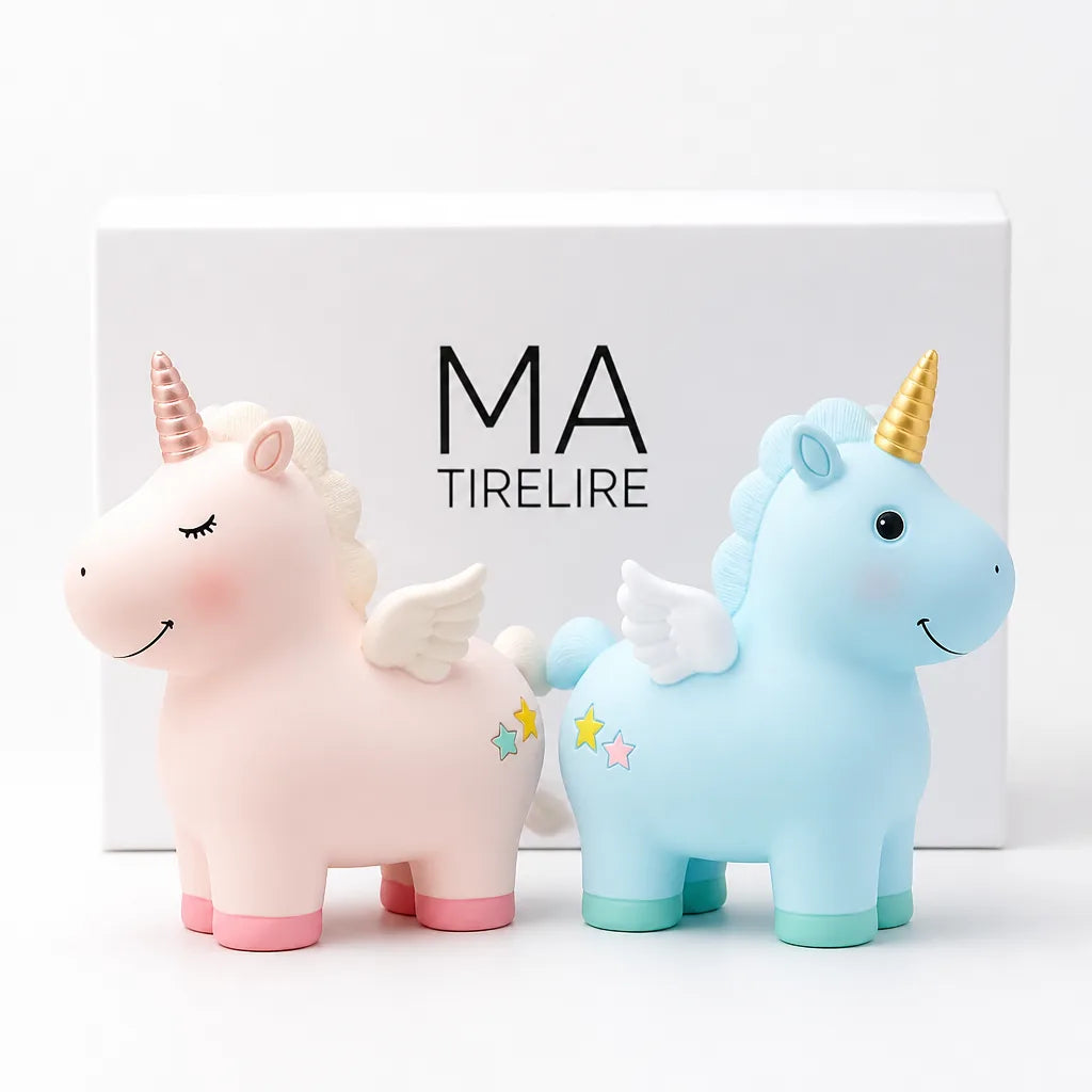 Tirelire Licorne Rose