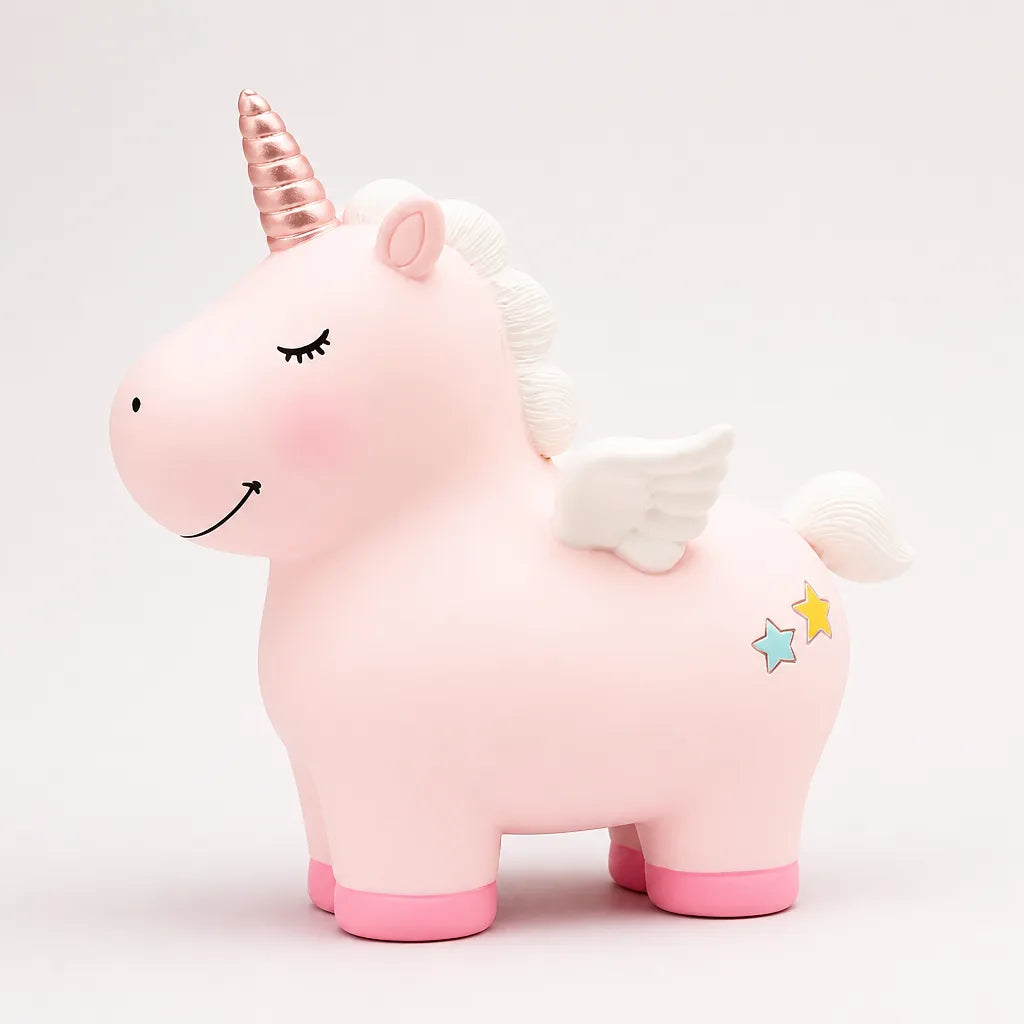 Tirelire Licorne Rose