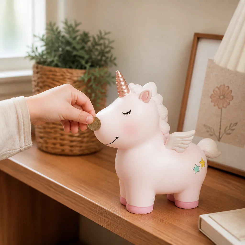 Tirelire Licorne Rose