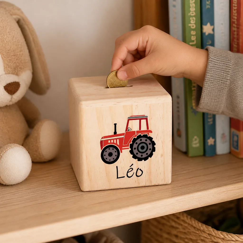 Tirelire Personnalisée Garçon En Bois