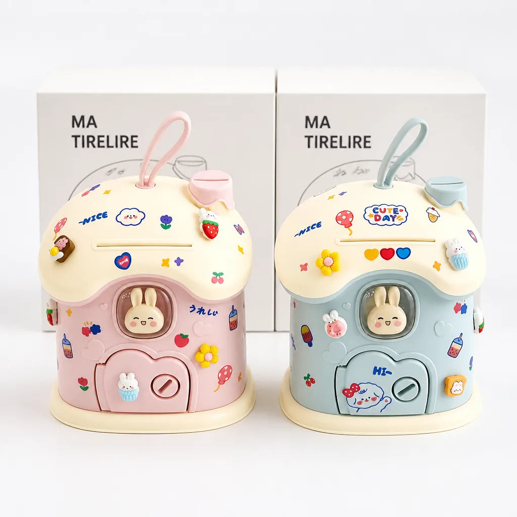 Tirelire Personnalisée Maison Lapin