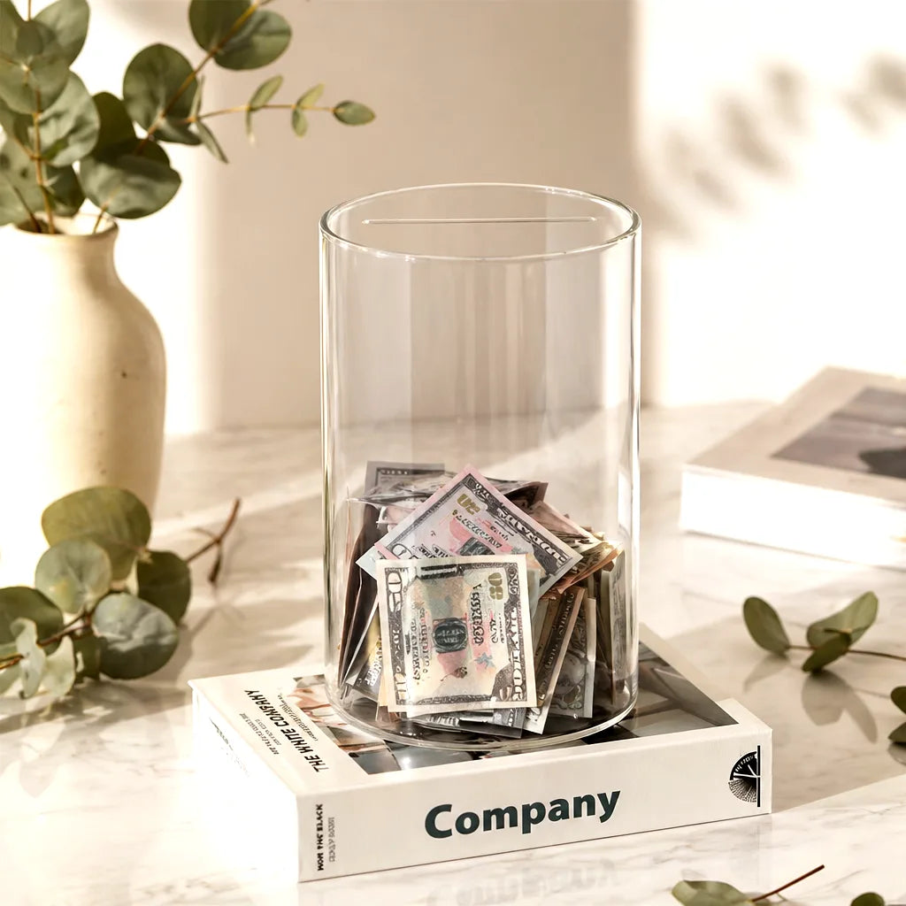 Tirelire Transparente Sans Ouverture