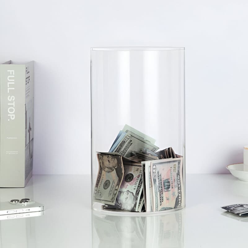 Tirelire Transparente Sans Ouverture