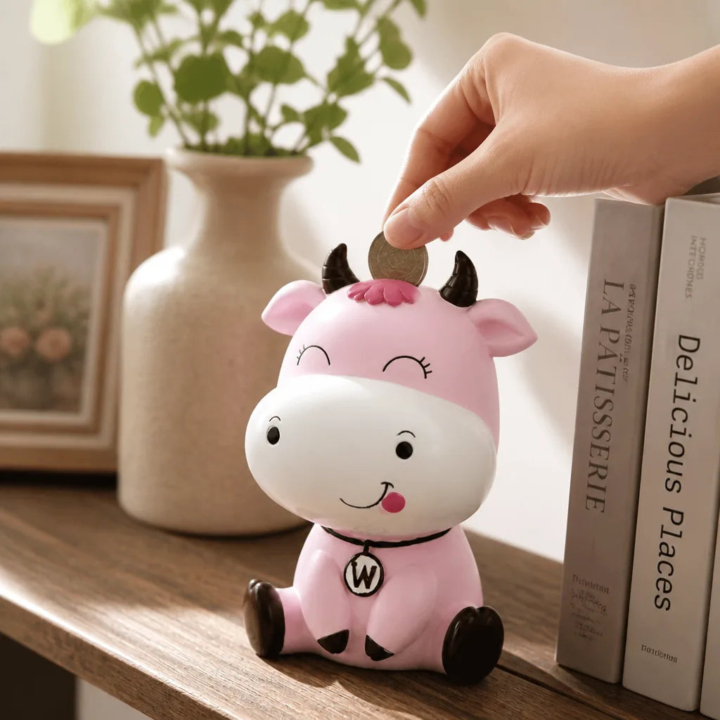 Tirelire Vache Rose