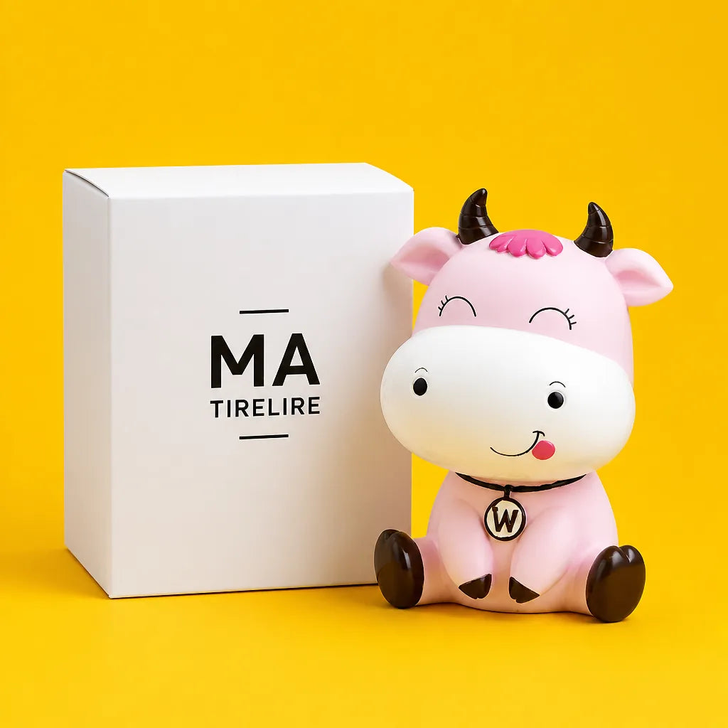 Tirelire Vache Rose