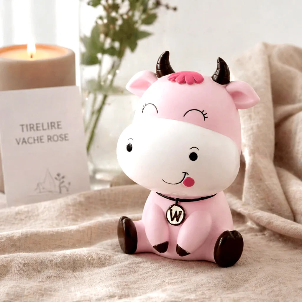 Tirelire Vache Rose