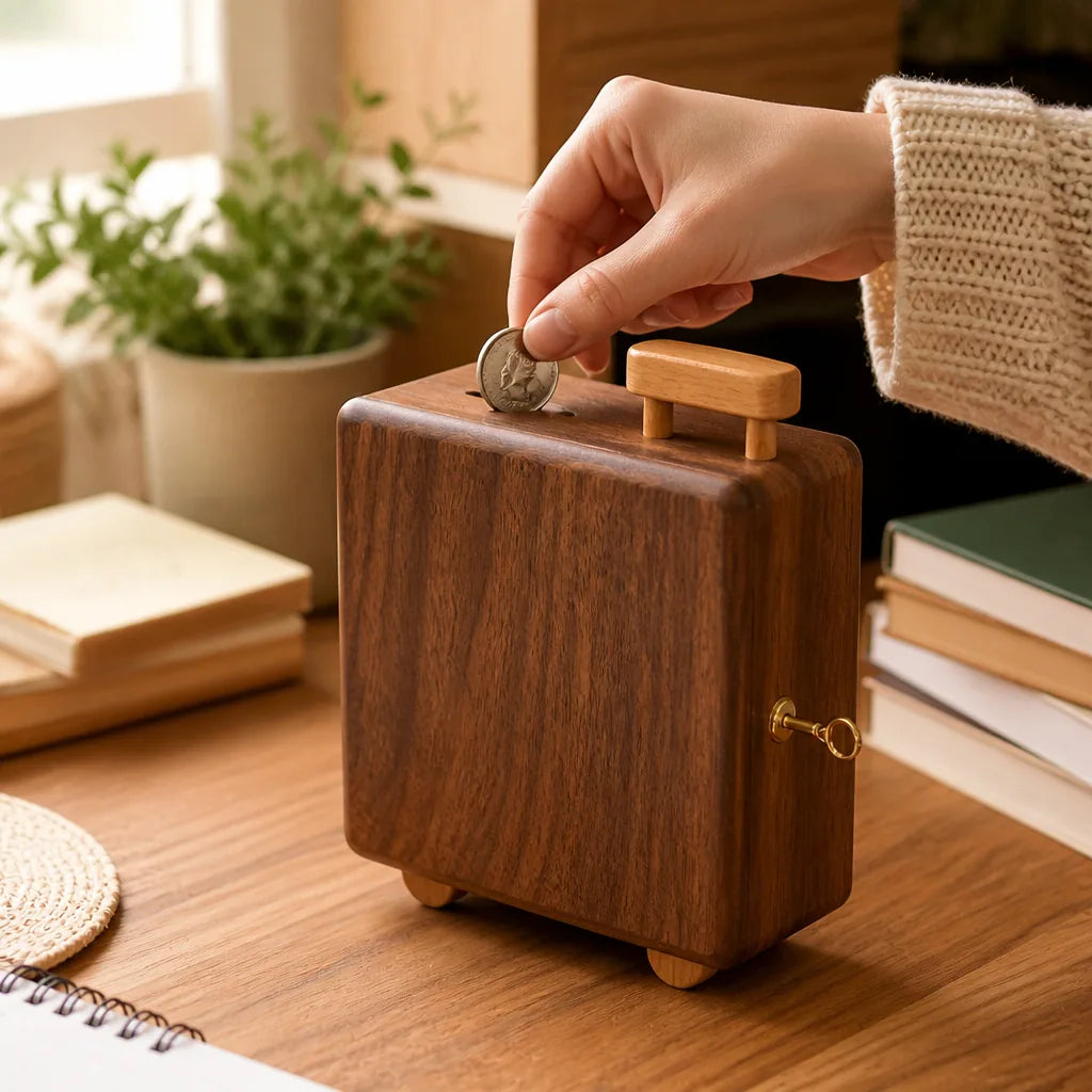 Tirelire Valise En Bois