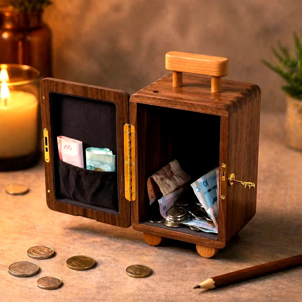 Tirelire Valise En Bois