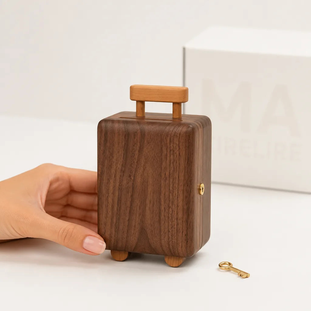 Tirelire Valise En Bois