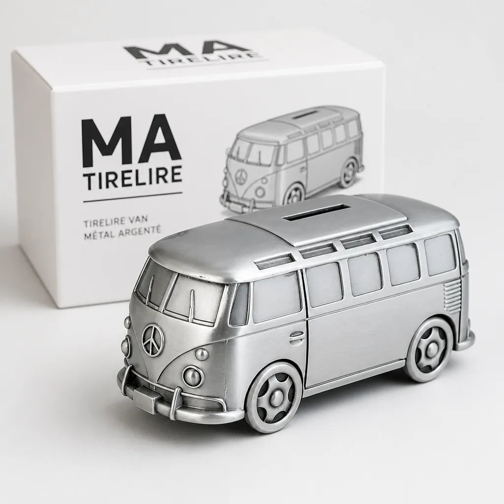 Tirelire Van Métal Argenté